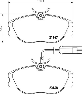 HELLA PAGID 8db355018181 -  Комплект тормозных колодок, дисковый тормоз